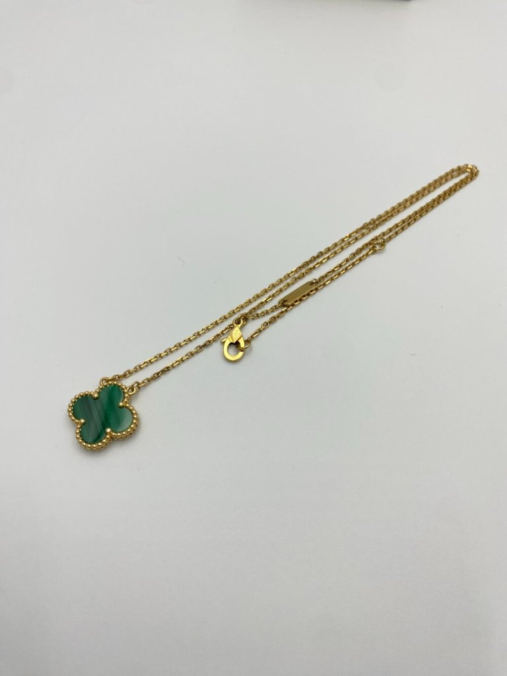 Authentic Van Cleef & Arpels Vintage Alhambra Necklace 18K Yellow Gold Malachite - Picture 4 of 13